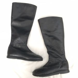 Camper Tall Black Leather Zip Boot